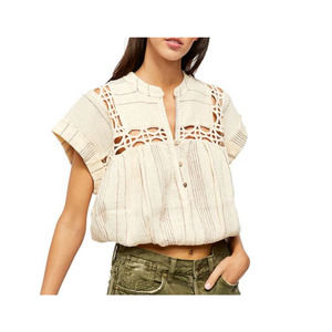 Free People Cedar Lace Pullover Blouse Size Medium
